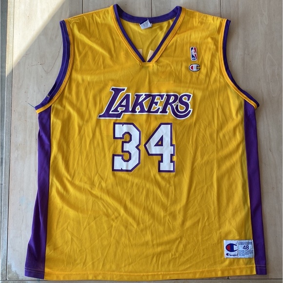 Shaquille O'Neal #34 Vintage 90s Y2K Basketball Jersey LA Lakers Champion XL - Picture 2 of 10